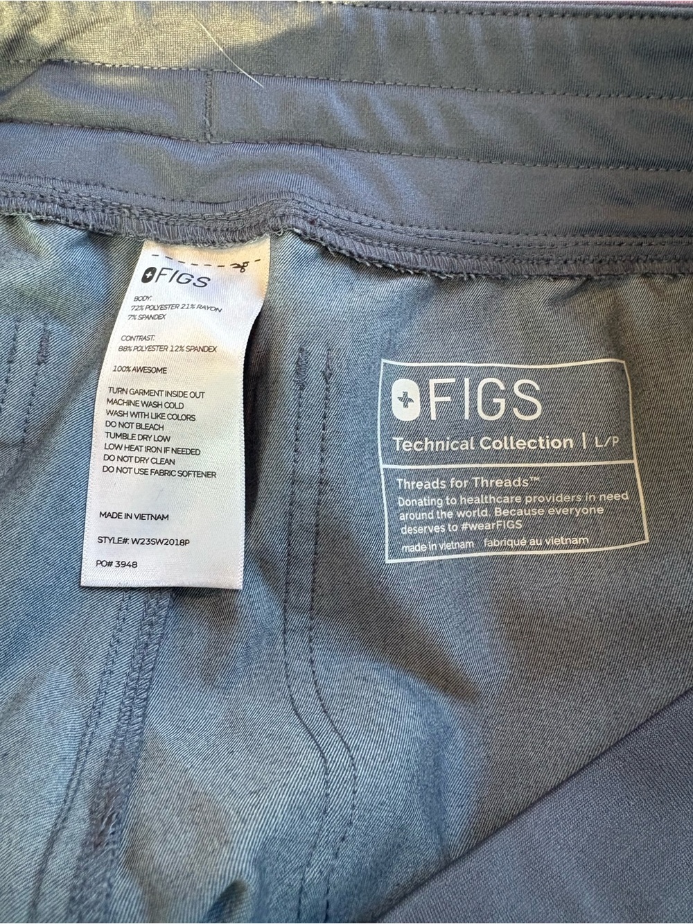 Figs Yola pants in Heather Denim - Picture 3 of 3